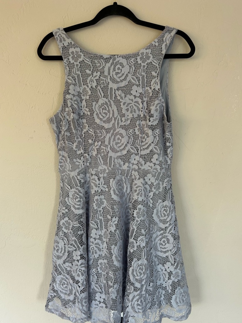 Speechless Junior Size Large Periwinkle Blue Sleeveless Lace Mini Dress (1652)